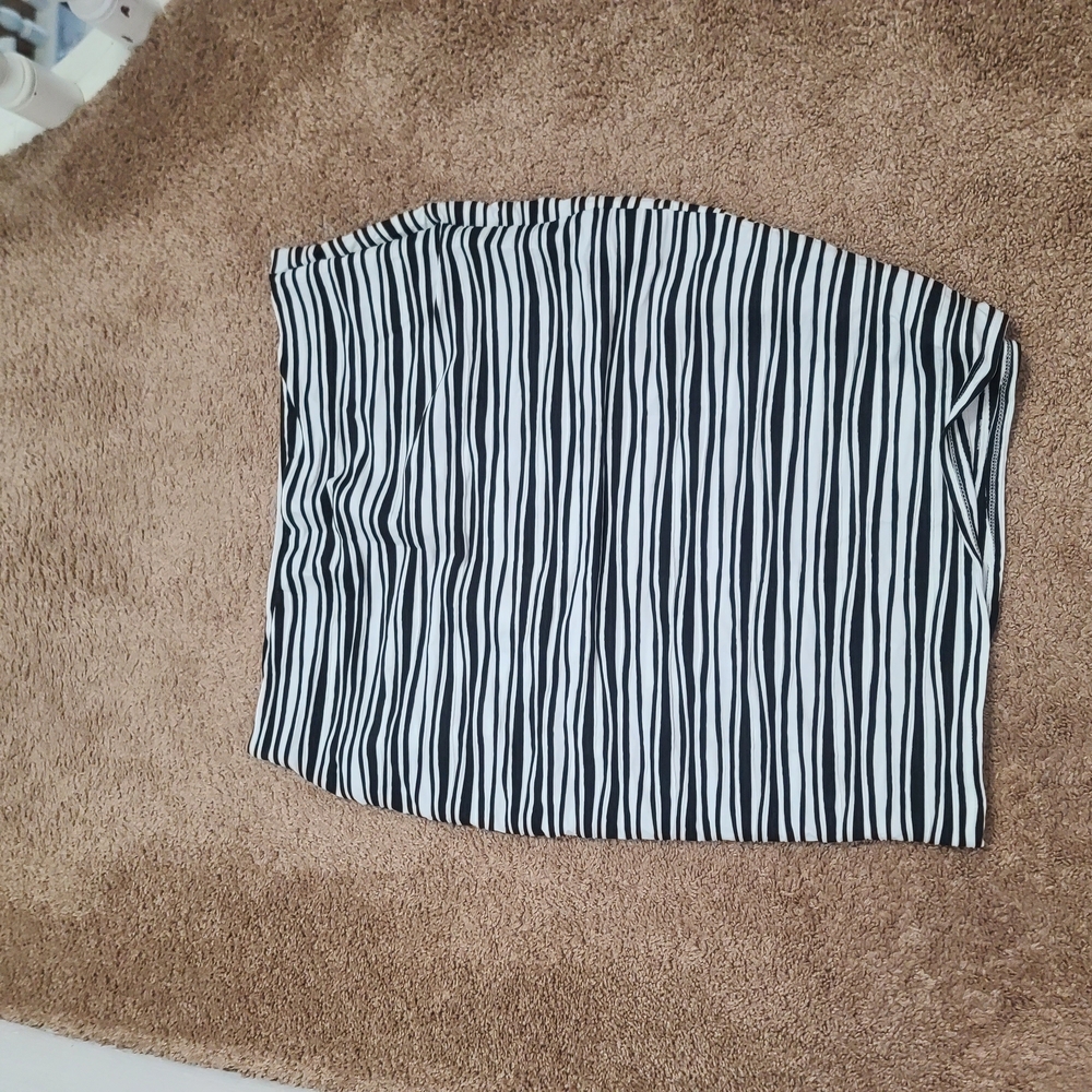 Black and White Striped Skirt